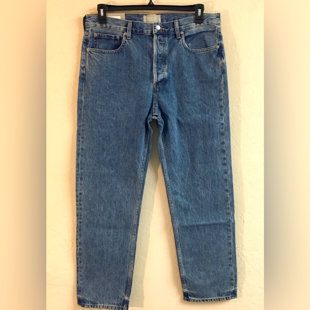 Everlane The Relaxed Straight Jean Mid Rise 30 Blue Denim NEW